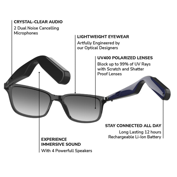 Lucyd Fusion Bluetooth Smart Glasses Brookstone