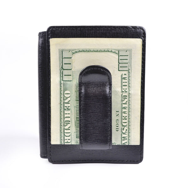 Fendi FF Leather Money Clip Card Holder