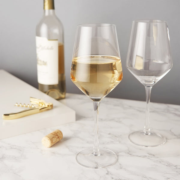 Angled Crystal Chardonnay Glasses by Viski Brookstone