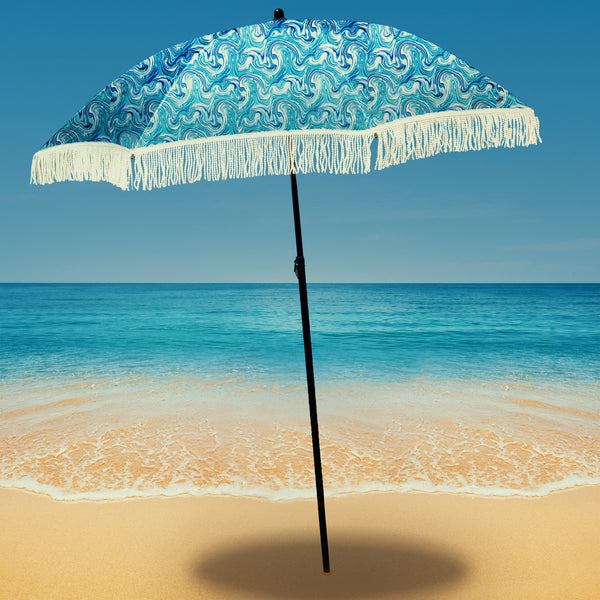 Wave Beach Umbrella Brookstone