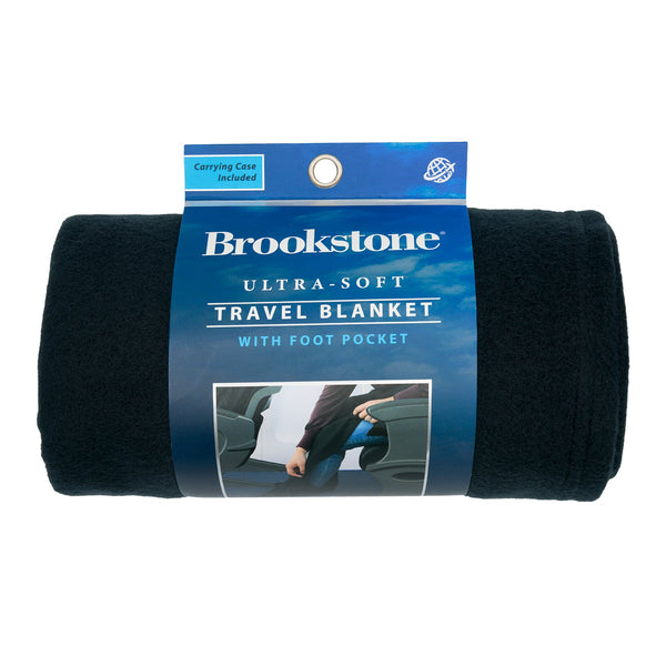 Brookstone Ultra Soft Travel Blanket with Foot Pocket