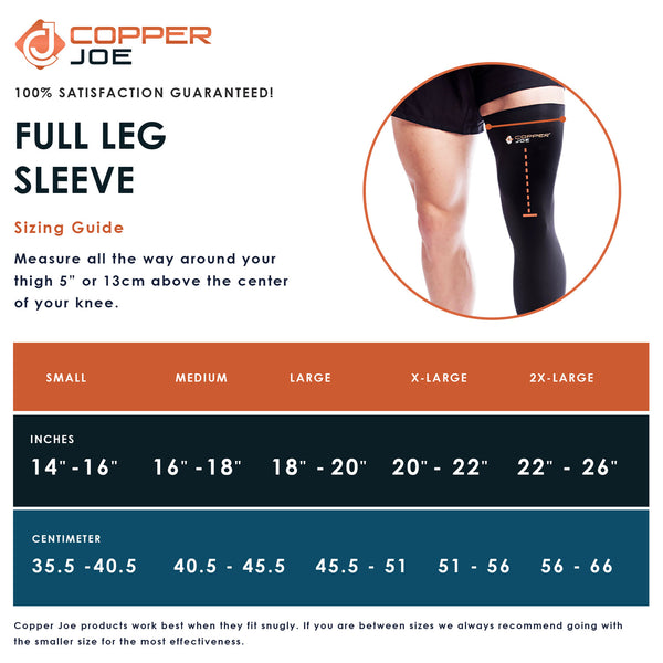 Copper Joe Full Leg Compression Sleeve Brookstone 8700