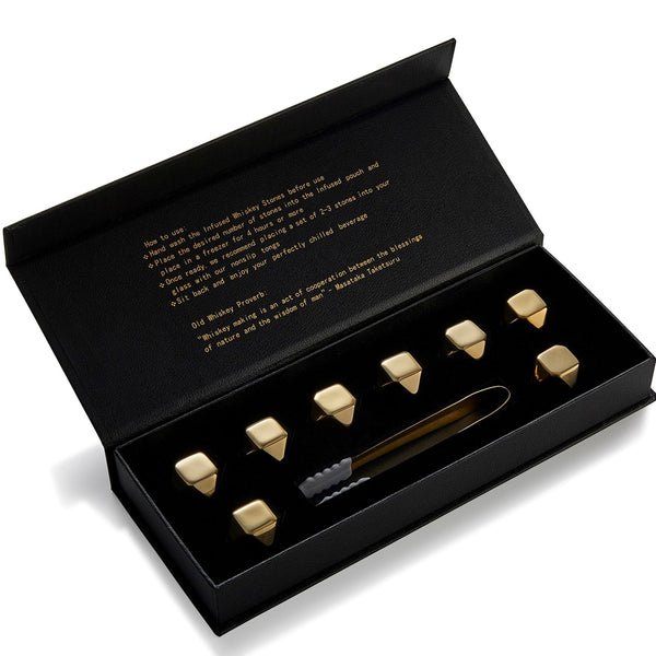 Luxury Gold Spirits Chilling Stone Gift Set Brookstone