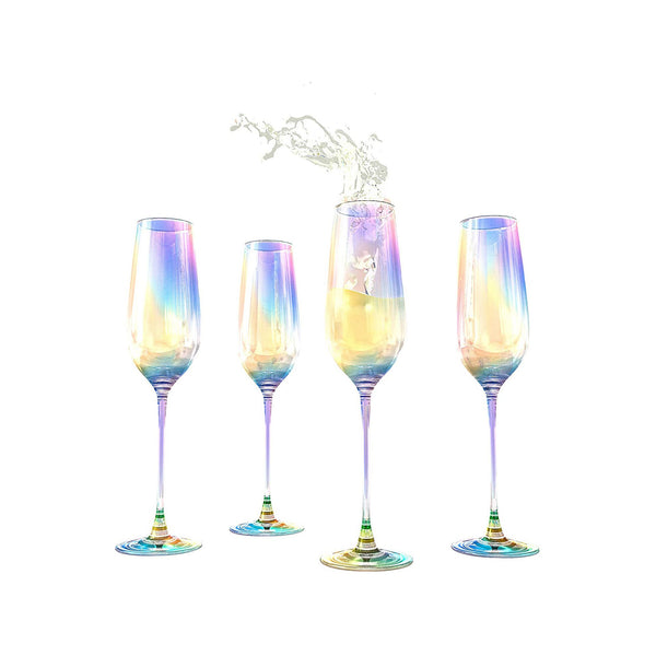 Iridescent Luster Large Radiance Wine Glasses In An Elegant Gift Box