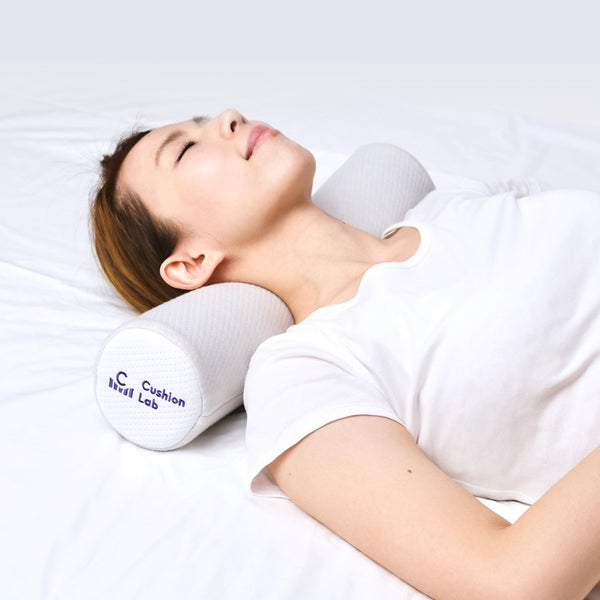 White neck roll clearance pillow