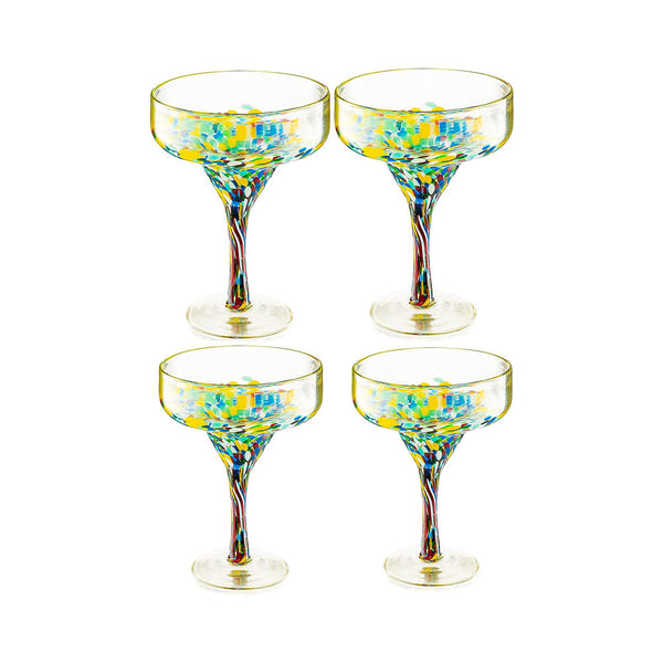 Crackle Recycled Margarita Glasses Set of 4 by World Market
