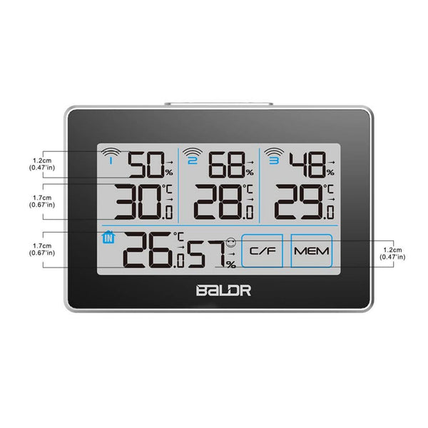 BALDR Indoor Outdoor Wireless Weather Station With 3 Sensors