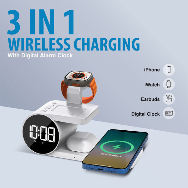 Brookstone 4 in 1 Wireless Charging Station Stylish Compatible for