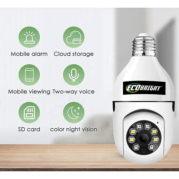 Eco-Bright Wifi Surveillance Light Bulb Camera