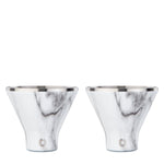 Stainless Steel Martini Glass, Set of 2 - Marble by Snowfox