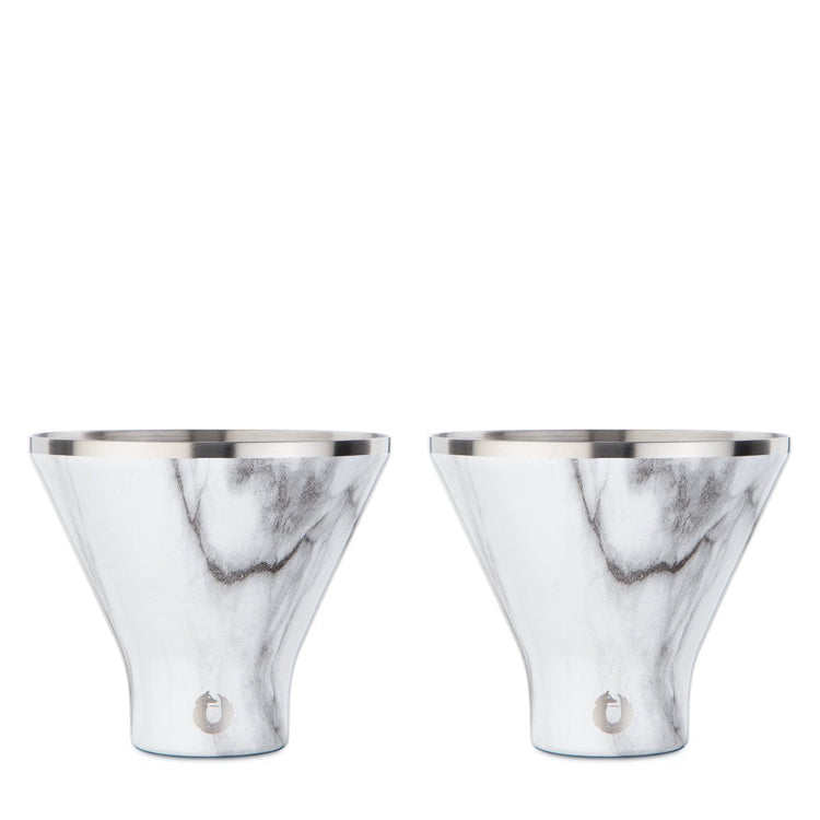 Stainless Steel Martini Glass, Set of 2 - Marble by Snowfox