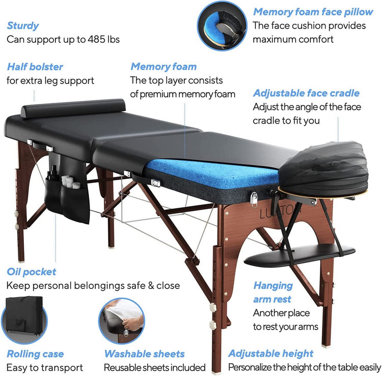 Luxton Home Premium Memory Foam Massage Table