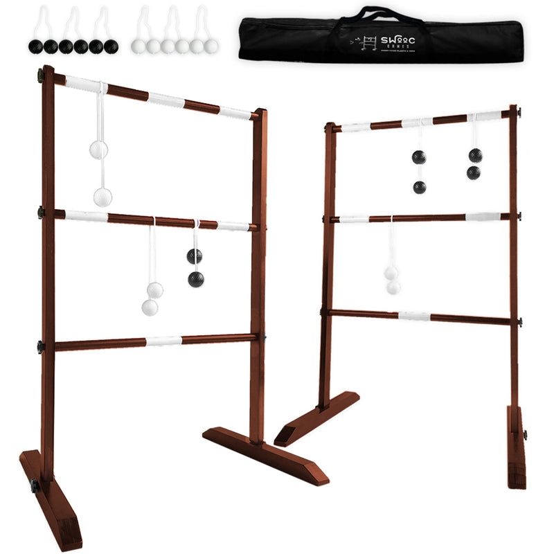 Wooden Ladder Ball Game Set Brookstone