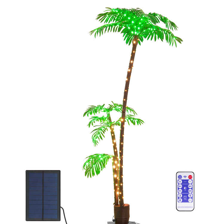 Solar-powered 7ft Lighted Palm Tree for Outdoor Decor