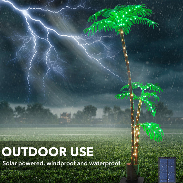 Solar-powered 7ft Lighted Palm Tree for Outdoor Decor