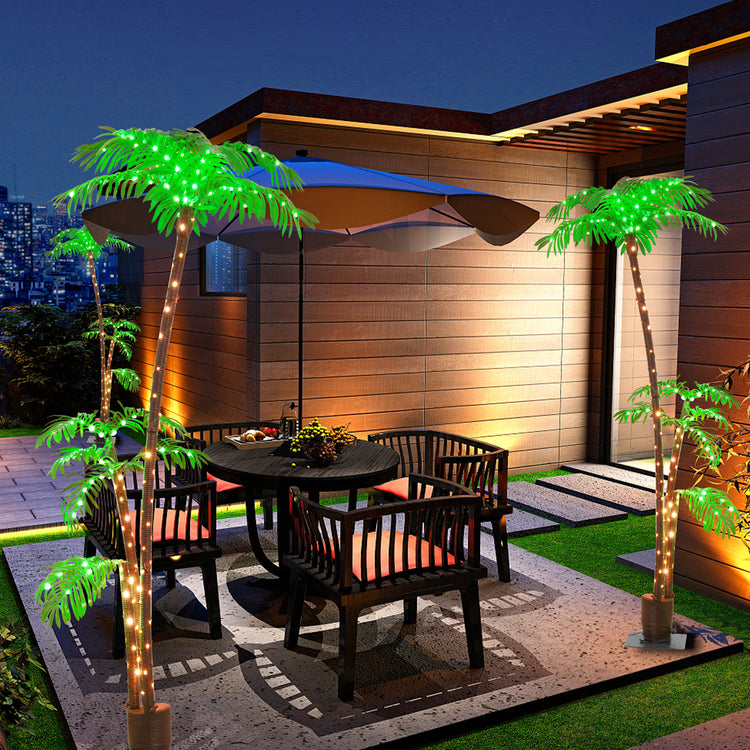 Solar-powered 7ft Lighted Palm Tree for Outdoor Decor