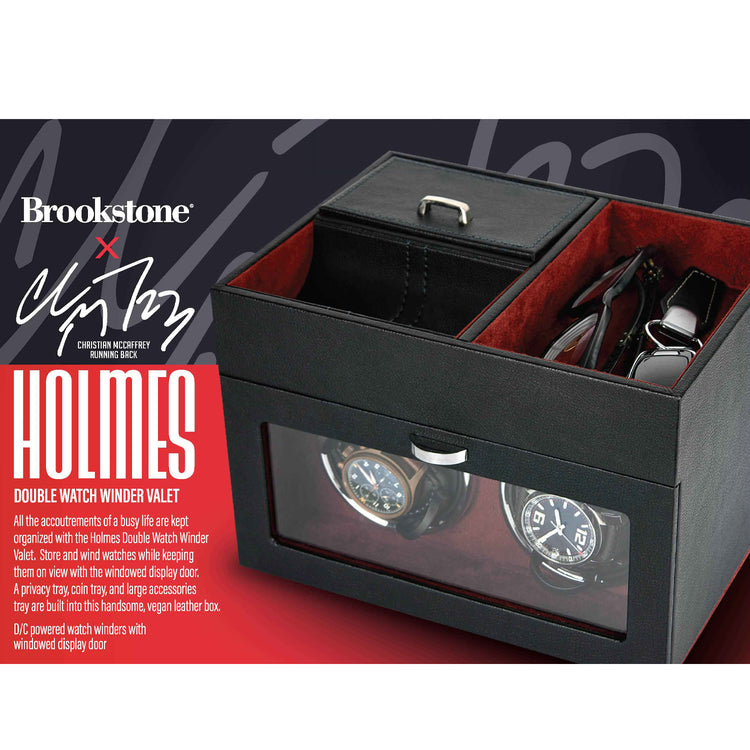 Brookstone x Christian McCaffrey Holmes Double Watch Winder Valet W