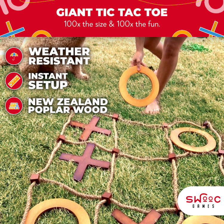 Giant Wooden Tic Tac Toe Game