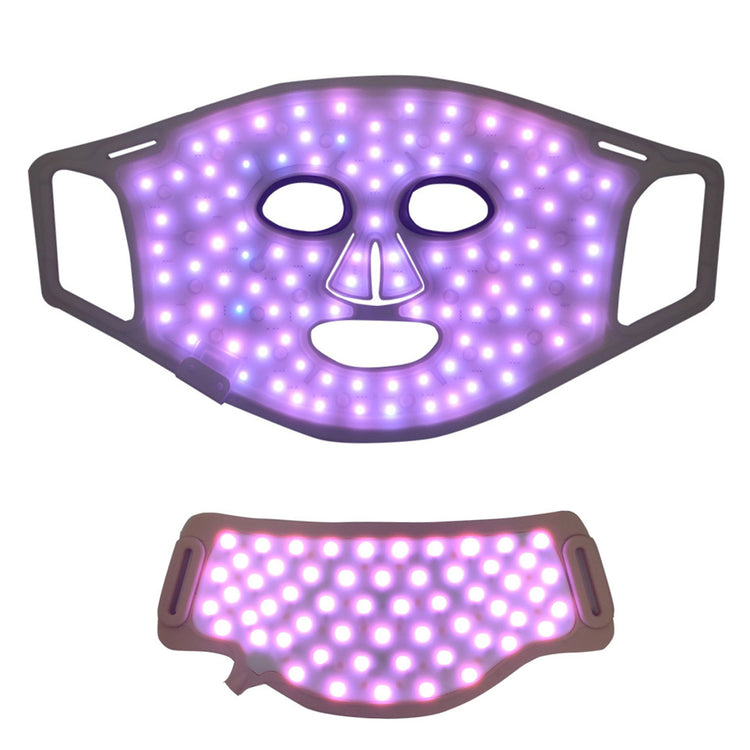 VISISPEC LED Light Therapy Silicone Face and Neck Mask Set