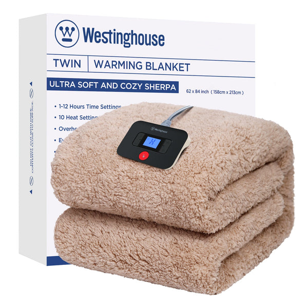 Westinghouse Electric Warming Blanket - Ultra Soft and Cozy Sherpa ...