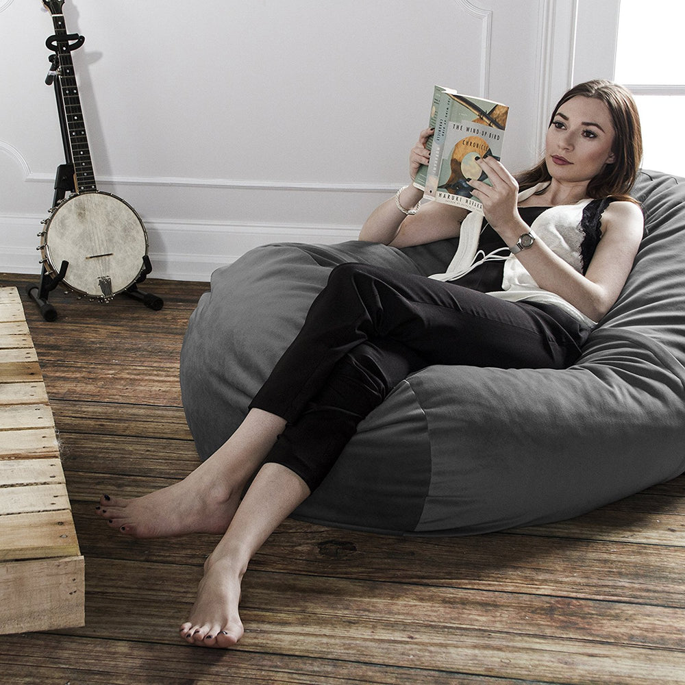 Plush Fur Bean Bag - Marble Pink Cloud