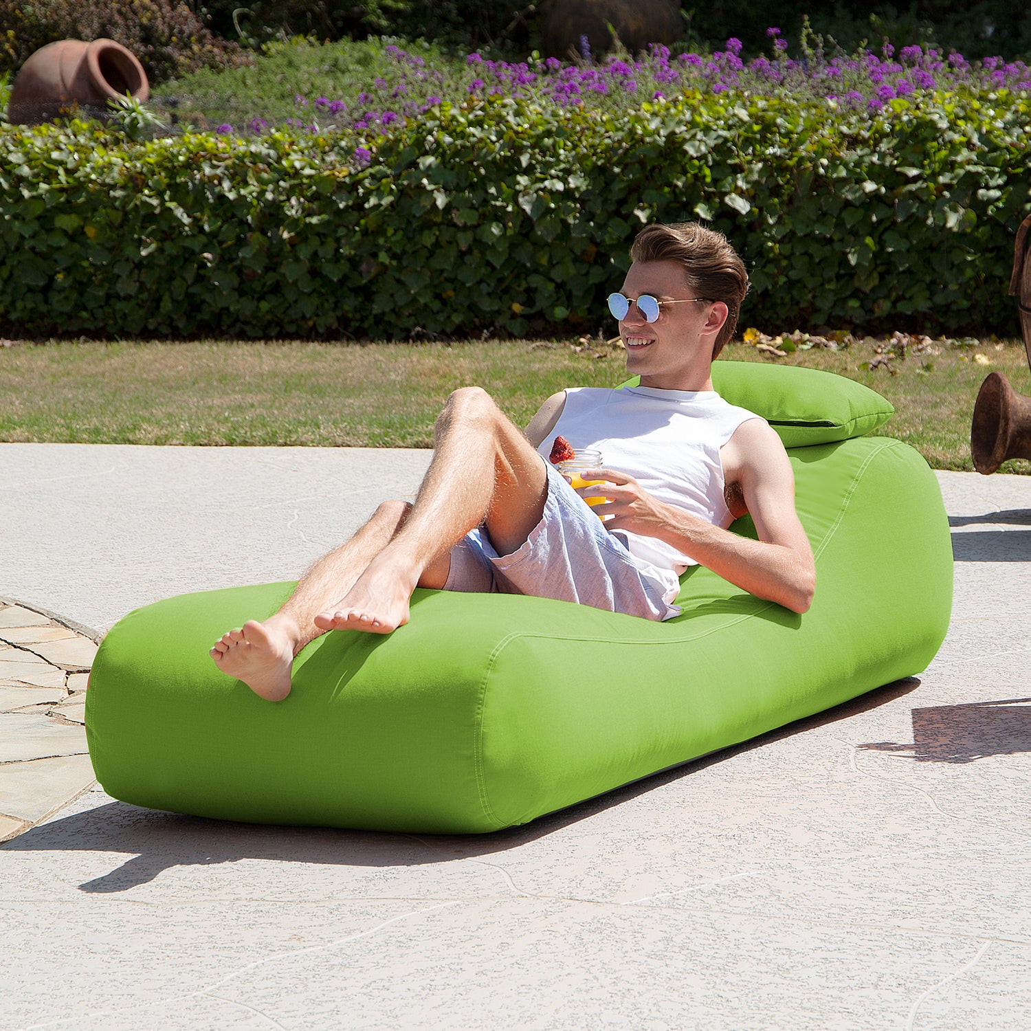 Jaxx Arlo Outdoor Bean Bag Sun Lounger | Brookstone