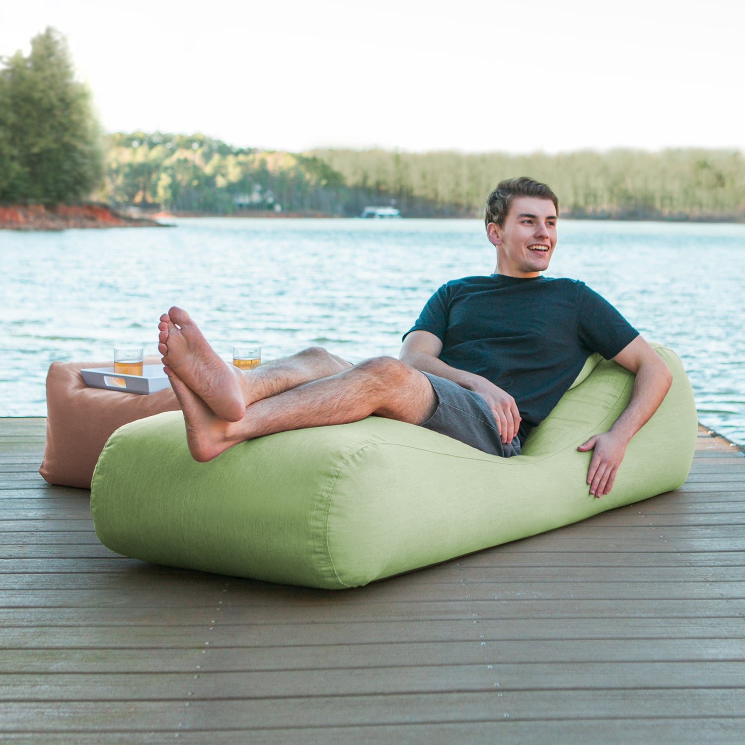 Jaxx Arlo Outdoor Bean Bag Sun Lounger | Brookstone