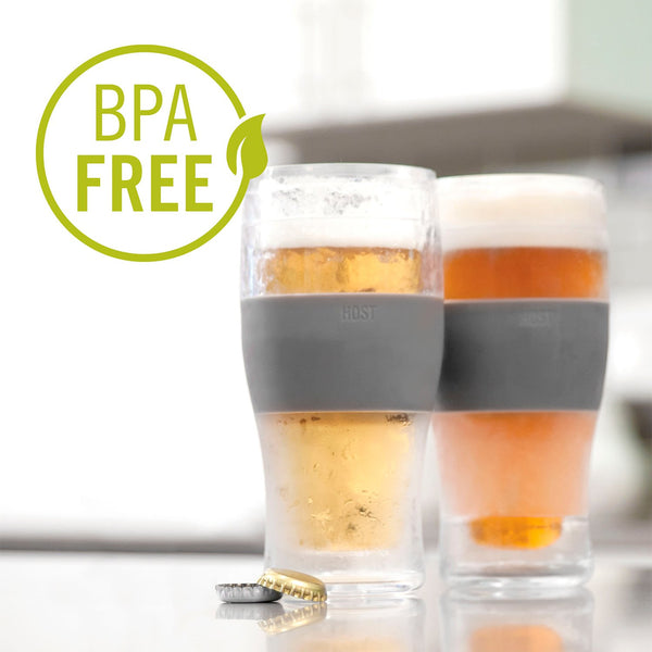 Glass Freeze Beer Glass Set of 2