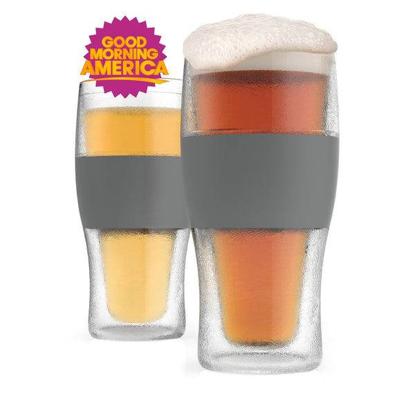 FREEZE Cooling Pint Glasses Set of 2 Brookstone