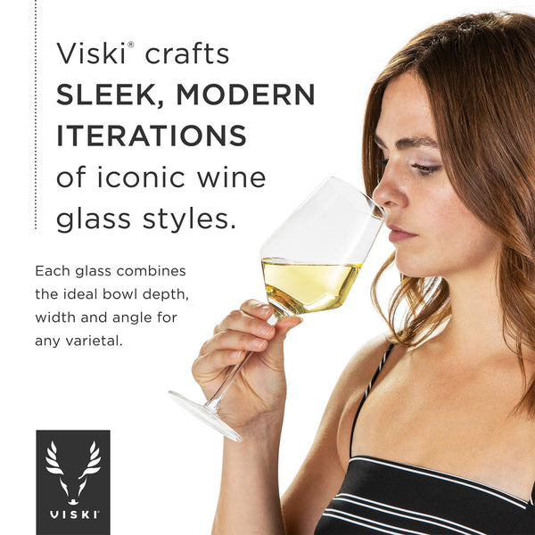 Angled Crystal Chardonnay Glasses by Viski Brookstone