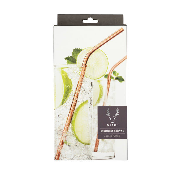 Viski Bamboo Copper Straws