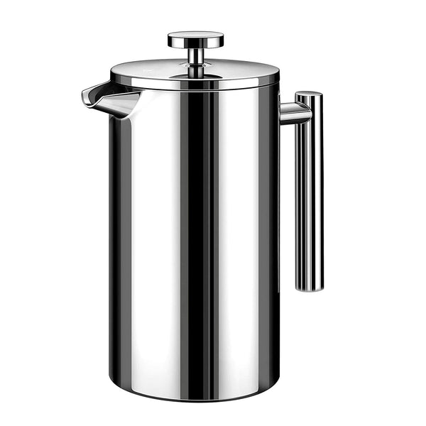 Minimal Double Wall Stainless Steel French Press 720ml in Silver/800Ml Brookstone