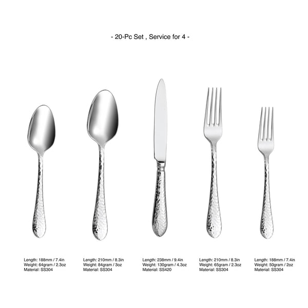 Minimal Stainless Steel Flatware Set of 20