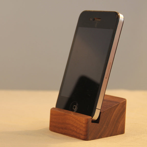 The Decent Living US Walnut Wood Phone Holder | Brookstone