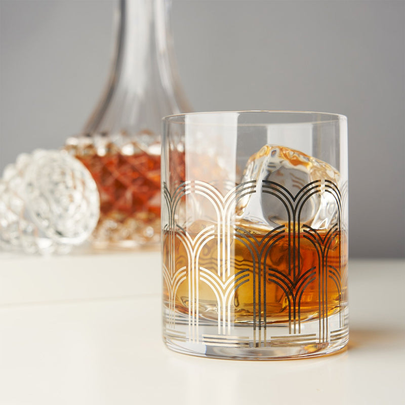 Viski Admiral Cocktail Shaker - Cut Crystal Tumbler with Stainless