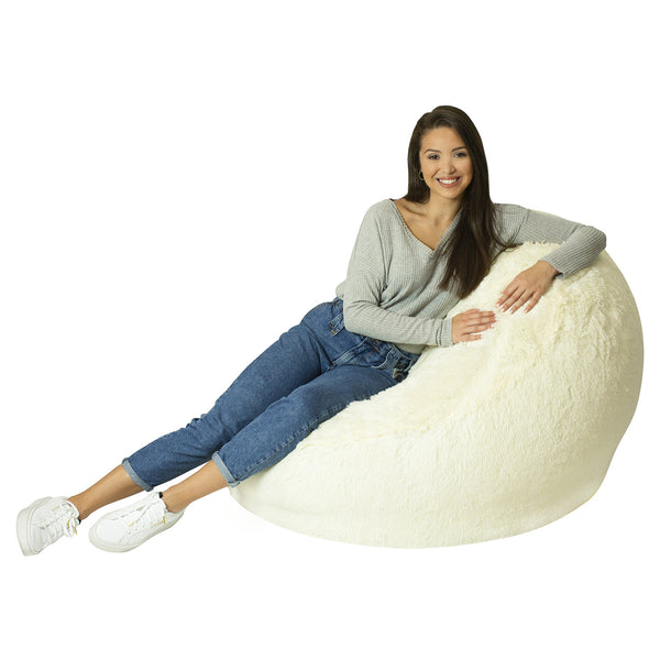 AirCandy Mongolian Faux Fur Inflatable BloChair Brookstone