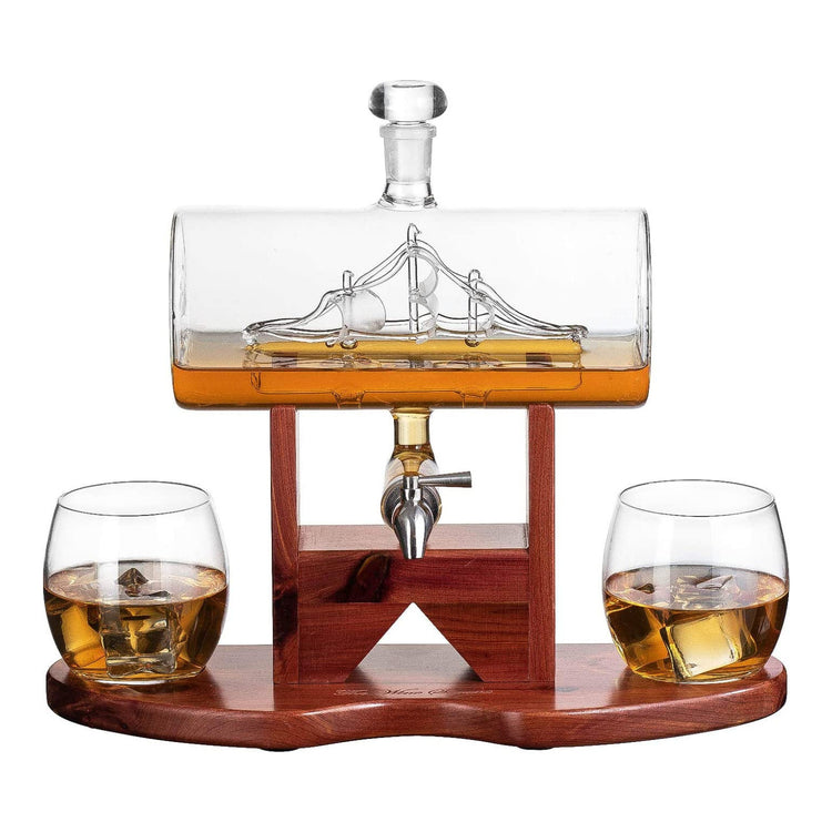 Whiskey Decanter Side Ship Set