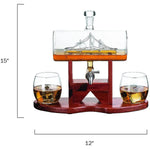 Whiskey Decanter Side Ship Set