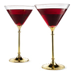 Yellow Gold Diamond Studded Martini Glasses Set of 2