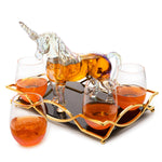 Iridescent Unicorn Wine Whiskey Decanter Set