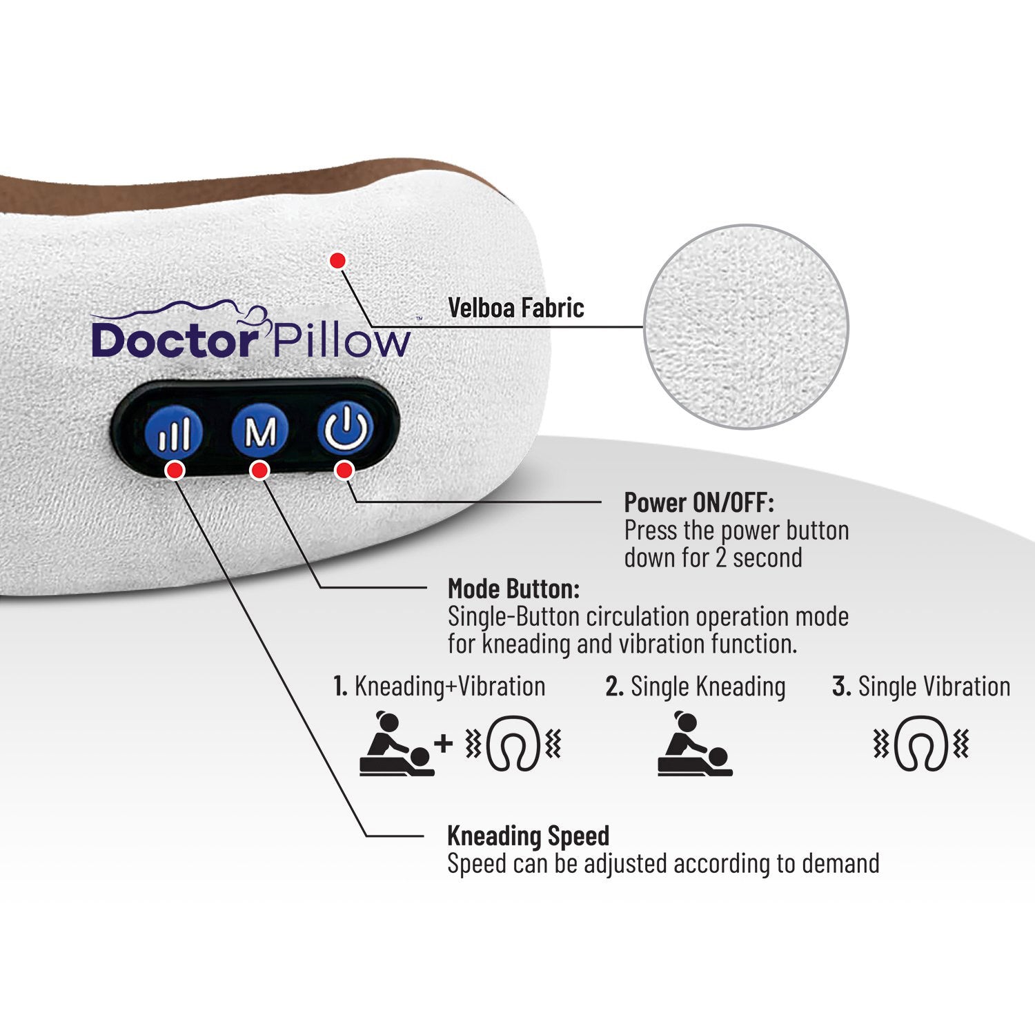 Thera Pillow Heated Wireless Massage Pillow Brookstone 4962