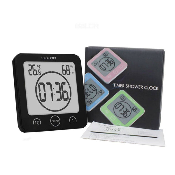 Baldr Bathroom Clock LCD Waterproof Shower