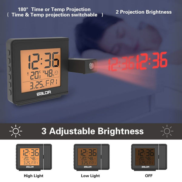 BALDR Projection Alarm Clock Brookstone