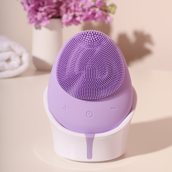 ultrasonic heating facial cleansing brush – oyster – ASerenity