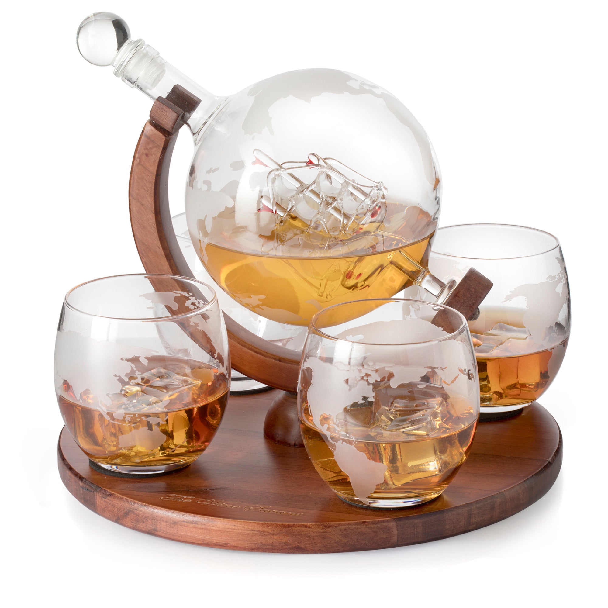 Antique Ship Whiskey and Wine Decanter Set | Brookstone