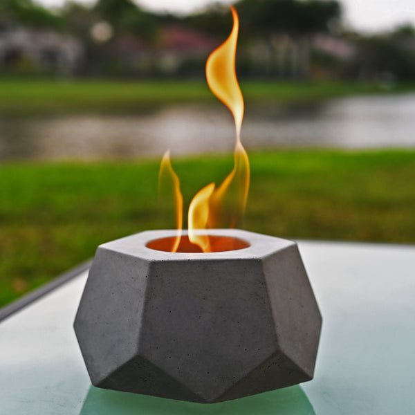 Colsen Hex Large Concrete Tabletop Fire Pit Brookstone