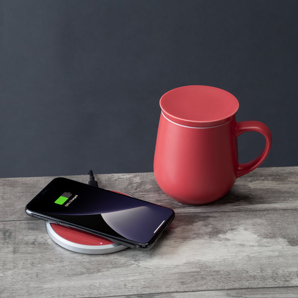 Ceramic Mug With Warmer And Phone Charging Coaster - New!