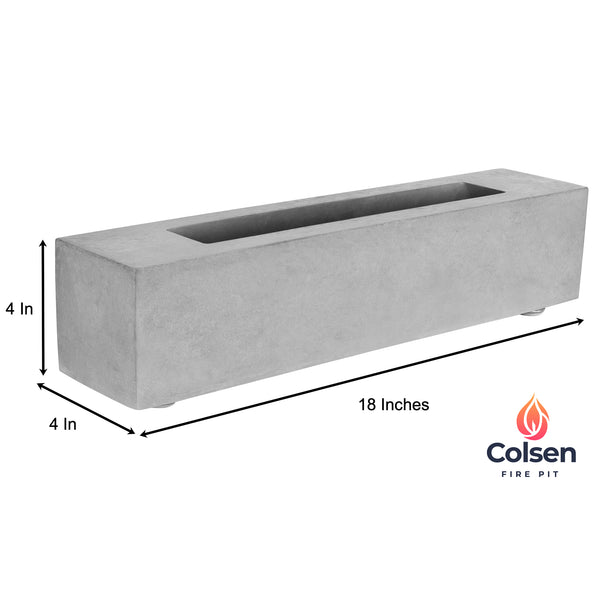 Colsen Rectangular Concrete Tabletop Fire Pit Brookstone