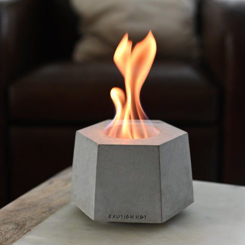 Colsen Hex Tesla Concrete Tabletop Fire Pit Brookstone