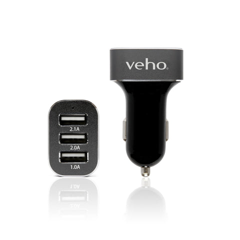 Veho VAA 010 Triple USB 5V 5.1A Car Charger for all USB Charged